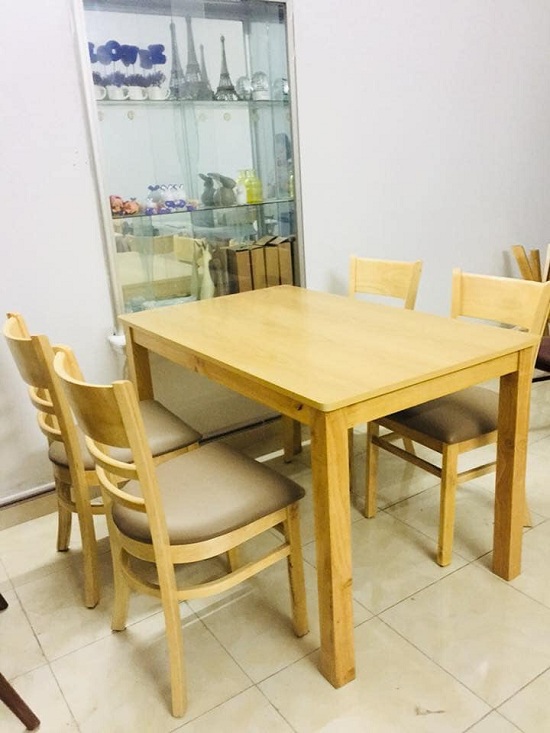 Bộ Bàn Ghế Gỗ Sồi Nga 4 Ghế Hải Phòng